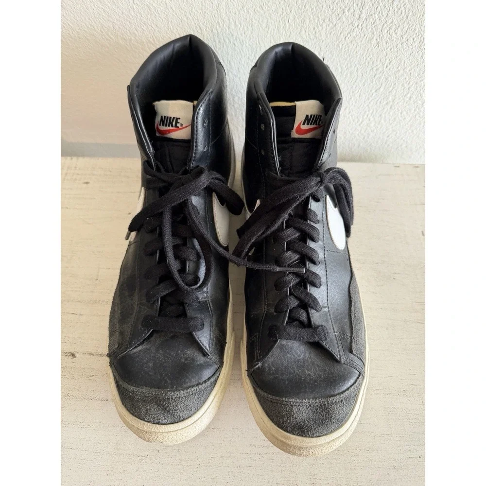 Nike Blazer MID '77 Vintage Mens 13 Black Sail Leather Comfort athletic Sneakers